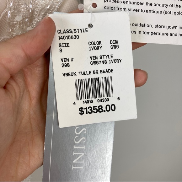 NWT Oleg Cassini CW748 Wedding Dress - Picture 13 of 14